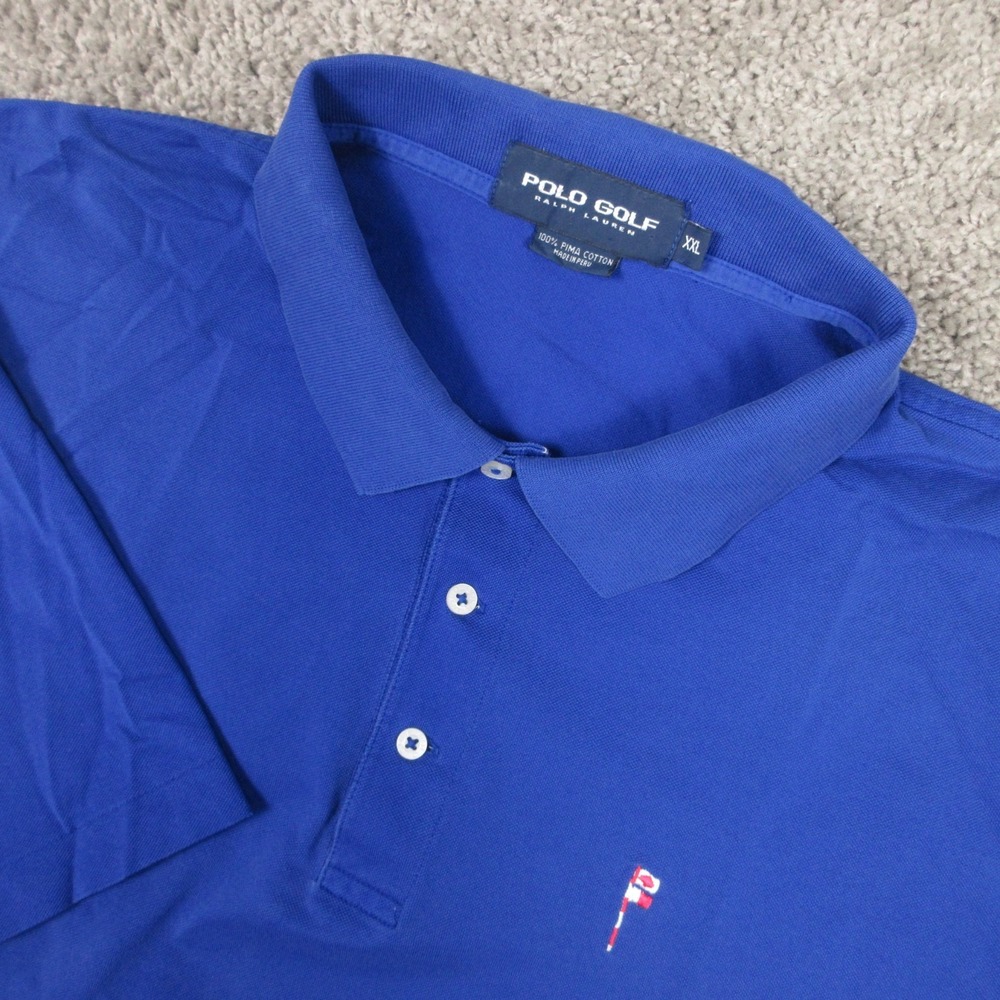 Friars Head Polo Shirt Mens 2XL Blue Polo Ralph Lauren Pima Cotton Knit Sport
